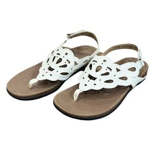 Rockport‎ Womens Ridge Cutout Slingback Sandals Boho White Size 10 Comfort  Flat